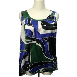 💙 Liz Claiborne 100% Silk Abstract Tank Top (S) 💙